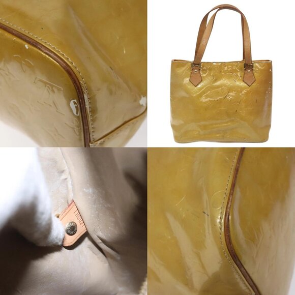 LOUIS VUITTON Monogram Vernis Houston Hand Bag Beige M91004 LV Auth bs23194 - Picture 13 of 14